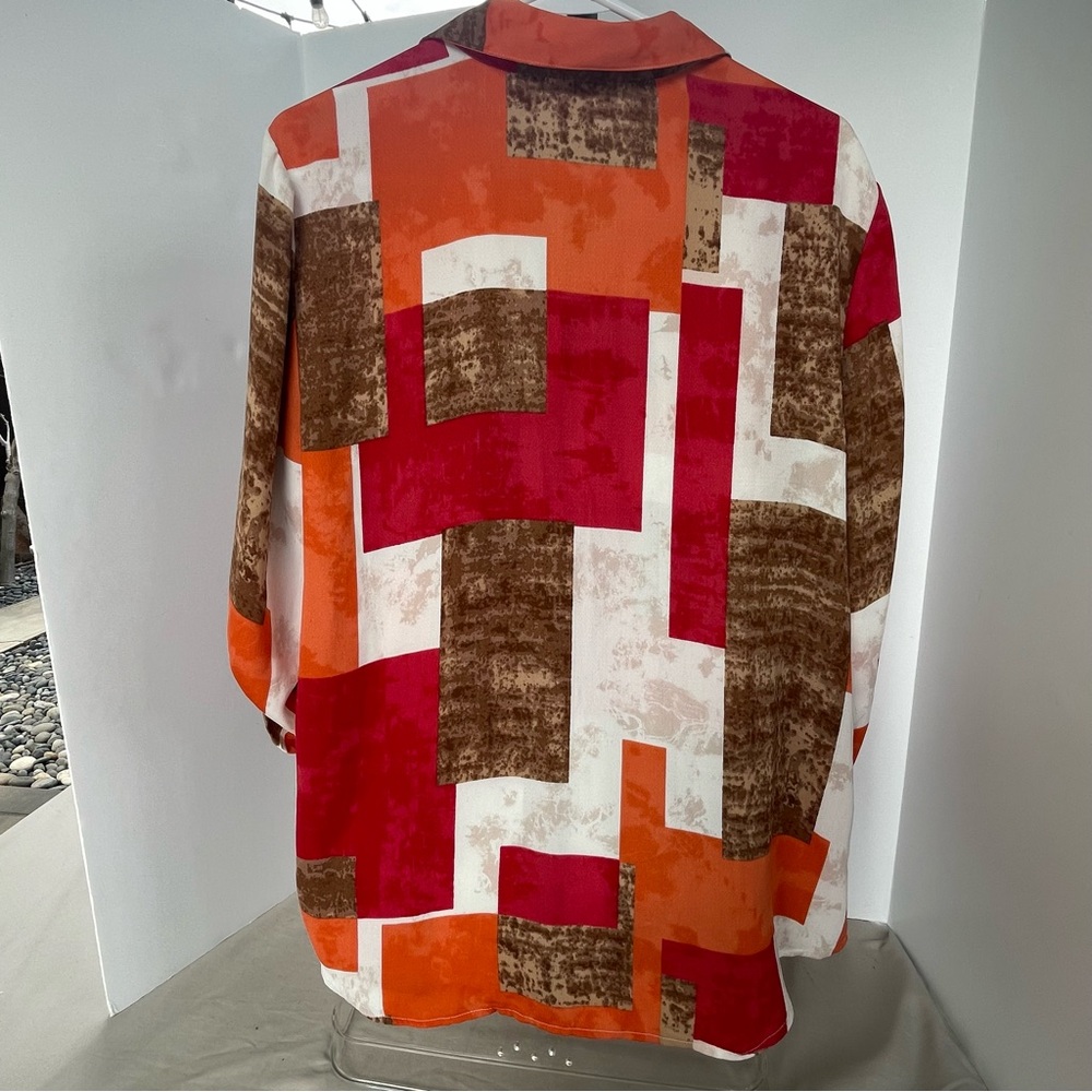 Chico's Multi Colored Geometric Button Down Shirt… - image 2